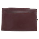 CARTIER Must Line Clutch Bag Leather Bordeaux Gold Auth BA8079-3