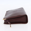 CARTIER Must Line Clutch Bag Leather Bordeaux Gold Auth BA8079-4