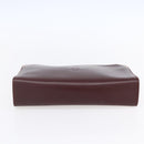 CARTIER Must Line Clutch Bag Leather Bordeaux Gold Auth BA8079-7