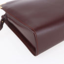CARTIER Must Line Clutch Bag Leather Bordeaux Gold Auth BA8079-9