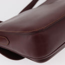 CARTIER Must Line Shoulder Bag Leather Bordeaux Gold Auth BA8080-12