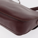 CARTIER Must Line Shoulder Bag Leather Bordeaux Gold Auth BA8080-13