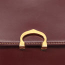 CARTIER Must Line Shoulder Bag Leather Bordeaux Gold Auth BA8080-14