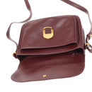 CARTIER Must Line Shoulder Bag Leather Bordeaux Gold Auth BA8080-15