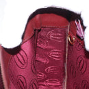 CARTIER Must Line Shoulder Bag Leather Bordeaux Gold Auth BA8080-20