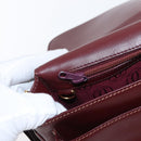 CARTIER Must Line Shoulder Bag Leather Bordeaux Gold Auth BA8080-22