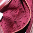 CARTIER Must Line Shoulder Bag Leather Bordeaux Gold Auth BA8080-23
