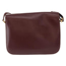 CARTIER Must Line Shoulder Bag Leather Bordeaux Gold Auth BA8080-3