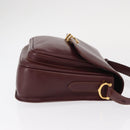 CARTIER Must Line Shoulder Bag Leather Bordeaux Gold Auth BA8080-4