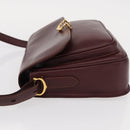 CARTIER Must Line Shoulder Bag Leather Bordeaux Gold Auth BA8080-5