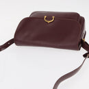 CARTIER Must Line Shoulder Bag Leather Bordeaux Gold Auth BA8080-6