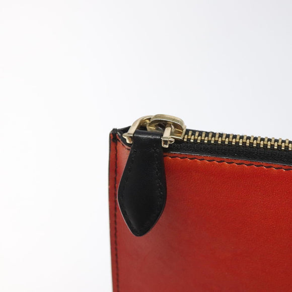 GIVENCHY Clutch Bag Leather Red Auth BA809