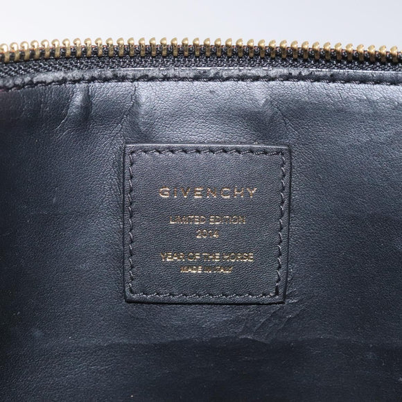 GIVENCHY Clutch Bag Leather Red Auth BA809