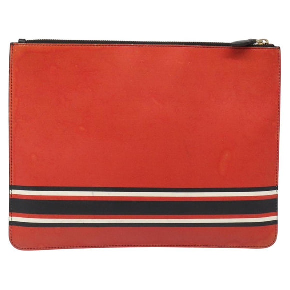 GIVENCHY Clutch Bag Leather Red Auth BA809