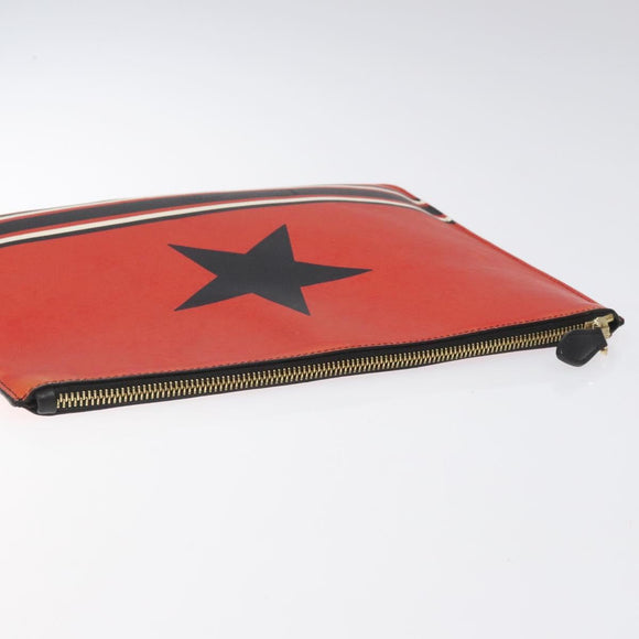 GIVENCHY Clutch Bag Leather Red Auth BA809