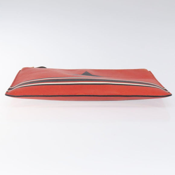 GIVENCHY Clutch Bag Leather Red Auth BA809