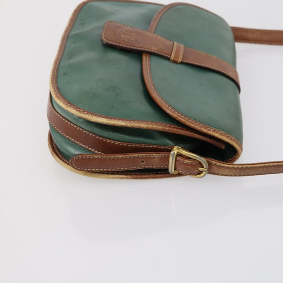 CELINE Givenchy Hand Bag Leather 2 Set Navy Green Auth BA8093