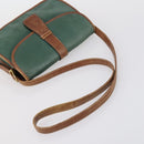 CELINE Givenchy Hand Bag Leather 2 Set Navy Green Auth BA8093-13