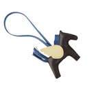 HERMES Rodeo PM Charm Leather Brown Blue Auth BA8095M-1