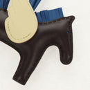 HERMES Rodeo PM Charm Leather Brown Blue Auth BA8095M-10