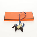HERMES Rodeo PM Charm Leather Brown Blue Auth BA8095M-16