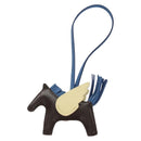 HERMES Rodeo PM Charm Leather Brown Blue Auth BA8095M-2