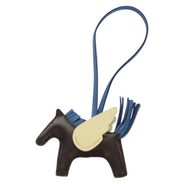 HERMES Rodeo PM Charm Leather Brown Blue Auth BA8095M - 0