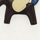 HERMES Rodeo PM Charm Leather Brown Blue Auth BA8095M-4