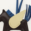 HERMES Rodeo PM Charm Leather Brown Blue Auth BA8095M-5