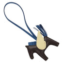 HERMES Rodeo PM Charm Leather Brown Blue Auth BA8095M-9