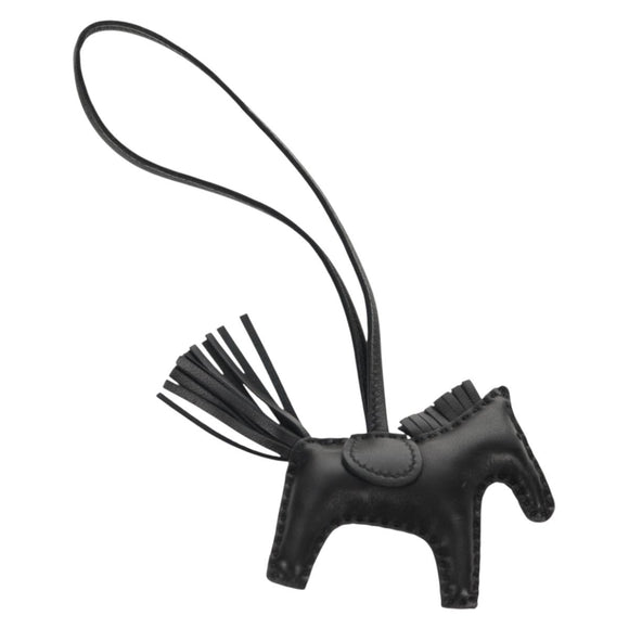 HERMES Rodeo PM Charm Leder Schwarz Auth BA8096M