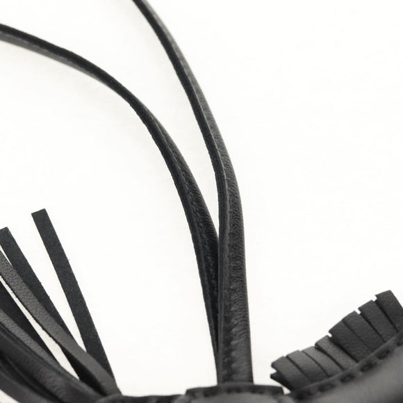 HERMES Rodeo PM Charm Leather Black Auth BA8096M