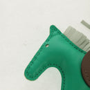 HERMES Rodeo PM Charm Leather Green Brown Auth BA8097M-10