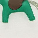 HERMES Rodeo PM Charm Leather Green Brown Auth BA8097M-11