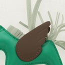 HERMES Rodeo PM Charm Leather Green Brown Auth BA8097M-12