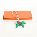 HERMES Rodeo PM Charm Leather Green Brown Auth BA8097M-18