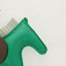 HERMES Rodeo PM Charm Leather Green Brown Auth BA8097M-3