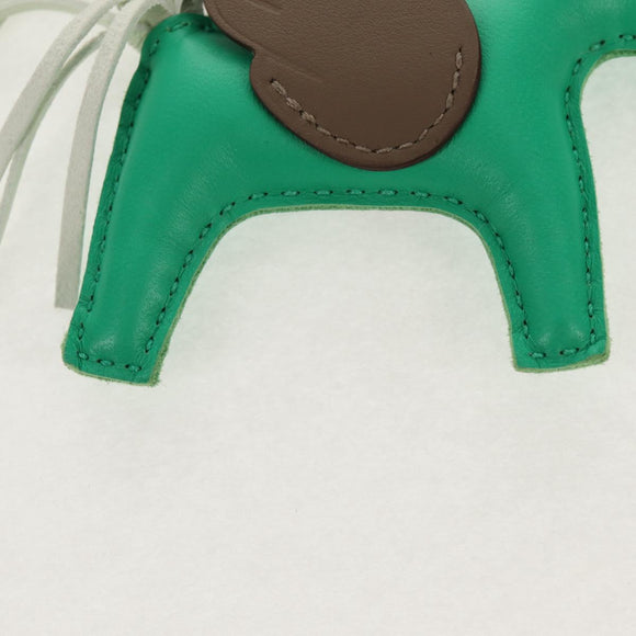 HERMES Rodeo PM Charm Leather Green Brown Auth BA8097M