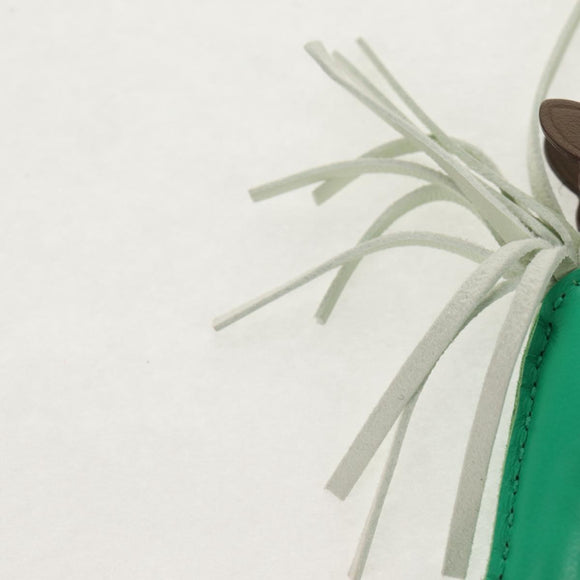 HERMES Rodeo PM Charm Leather Green Brown Auth BA8097M