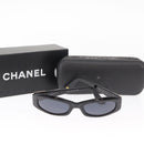 CHANEL Sunglasses plastic Black CC Auth BA8099-10