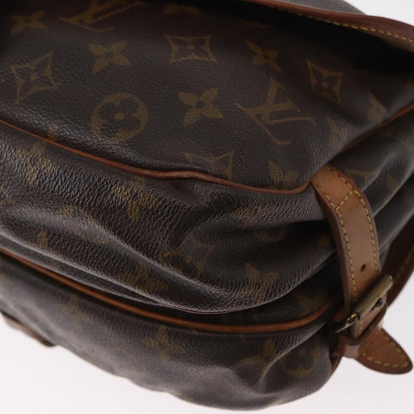 LOUIS VUITTON Monogram Saumur 30 Shoulder Bag M42256 LV Auth BA8124