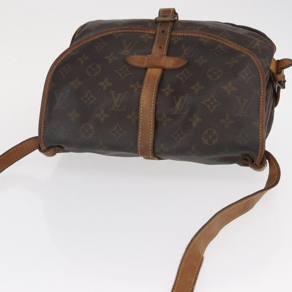 LOUIS VUITTON Monogram Saumur 30 Shoulder Bag M42256 LV Auth BA8124