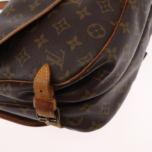 LOUIS VUITTON Monogram Saumur 30 Shoulder Bag M42256 LV Auth BA8125