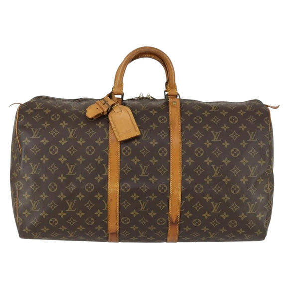 LOUIS VUITTON Monogram Keepall 55 Boston Bag M41424 LV Auth BA8136