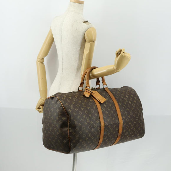 LOUIS VUITTON Monogram Keepall 55 Boston Bag M41424 LV Auth BA8136