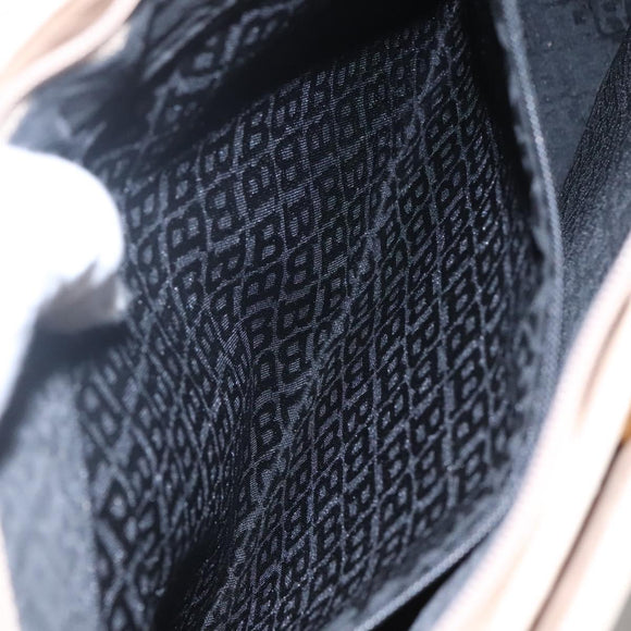 BALLY Quilted Shoulder Bag Leather Beige Gold Auth BA814