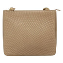 BALLY Quilted Shoulder Bag Leather Beige Gold Auth BA814-13