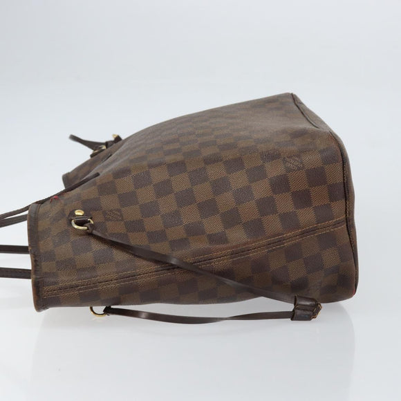 LOUIS VUITTON Damier Ebene Neverfull MM Tote Bag N51105 LV Auth BA8149