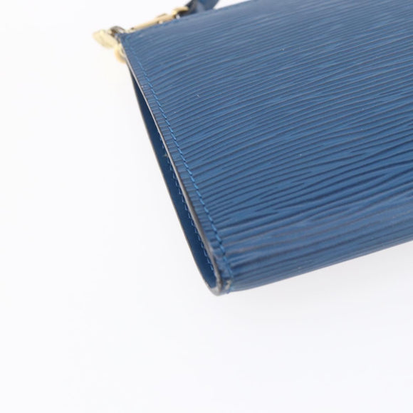 LOUIS VUITTON Epi Pochette Accessoires Pouch Blue M52985 LV Auth BA8155