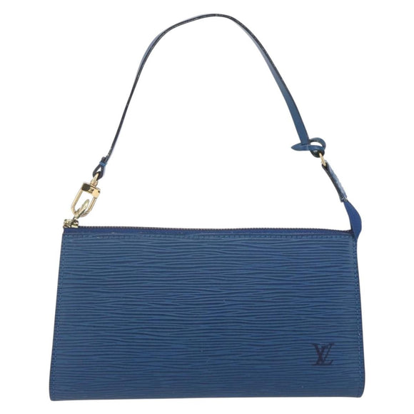 LOUIS VUITTON Epi Pochette Accessoires Pouch Blue M52985 LV Auth BA8155